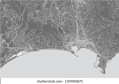 vector map of the city of Cannes, France