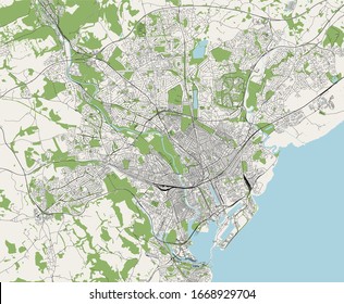 vector map of the city of Cardiff, South Glamorgan, Wales ,UK