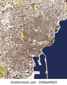 Vektorplan der Stadt Catania, Sizilien, Italien