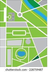 Vector map of city center