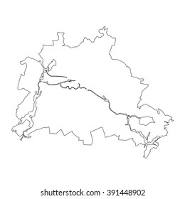 vector map of the city center of Berlin, Germany