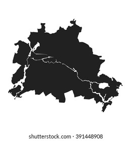 vector map of the city center of Berlin, Germany