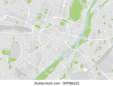 vector map of the city center of Munich, Germany