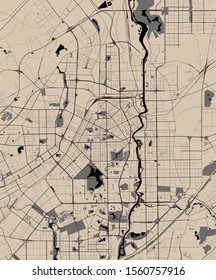 vector map of the city of Changchun, China