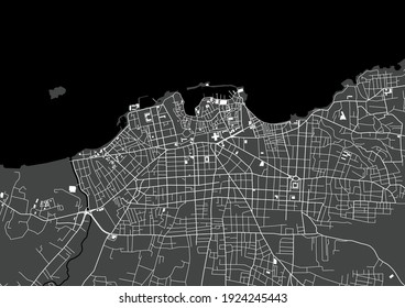 vector map of the city of Chania, Crete, Greece