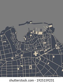 vector map of the city of Chania, Crete, Greece