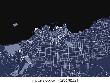 vector map of the city of Chania, Crete, Greece