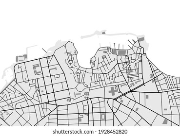 vector map of the city of Chania, Crete, Greece