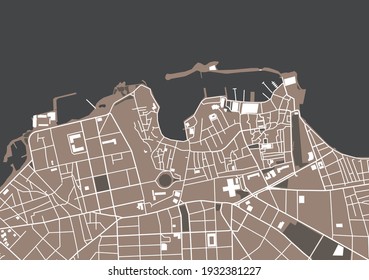 vector map of the city of Chania, Crete, Greece