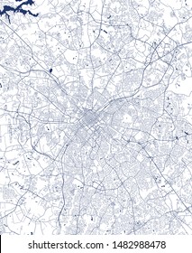 vector map of the city of Charlotte, in the USA of North Carolina