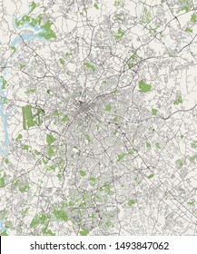 vector map of the city of Charlotte, in the USA of North Carolina