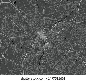 mapa vectorial de la ciudad de Charlotte, en los Estados Unidos de Carolina del Norte