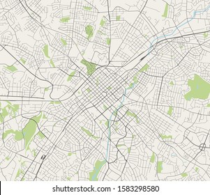 vector map of the city of Charlotte, in the USA of North Carolina