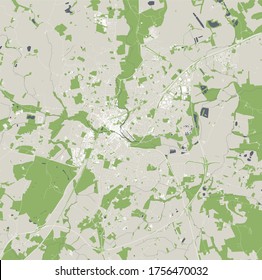 vector map of the city of Chelmsford, Essex, East of England, England, UK