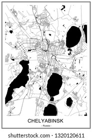 vector map of the city of Chelyabinsk, Russia