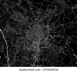 vector map of the city of Chengdu, China