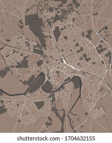 vector map of the city of Chester, Cheshire, North West England, England, UK