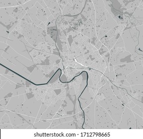 vector map of the city of Chester, Cheshire, North West England, England, UK