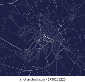 vector map of the city of Chester, Cheshire, North West England, England, UK