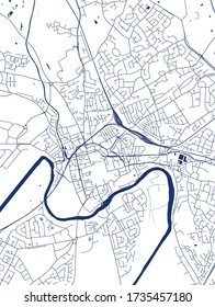 vector map of the city of Chester, Cheshire, North West England, England, UK