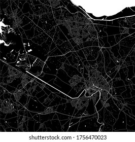 vector map of the city of Chester, Cheshire, North West England, England, UK