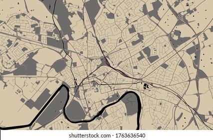 vector map of the city of Chester, Cheshire, North West England, England, UK