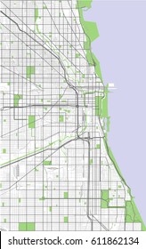 vector map of the city of Chicago, USA