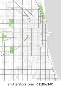 vector map of the city of Chicago, USA