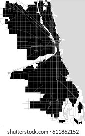 vector map of the city of Chicago, USA