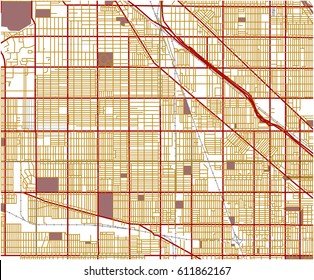 vector map of the city of Chicago, USA