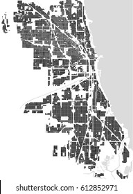 vector map of the city of Chicago, USA