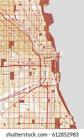 vector map of the city of Chicago, USA