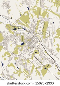 vector map of the city of Chisinau, Moldova