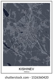 vector map of the city of Chisinau, Moldova