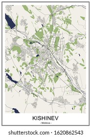 vector map of the city of Chisinau, Moldova
