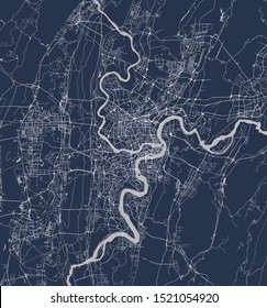 vector map of the city of Chongqing, China