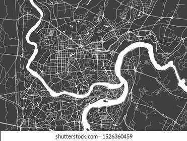 vector map of the city of Chongqing, China