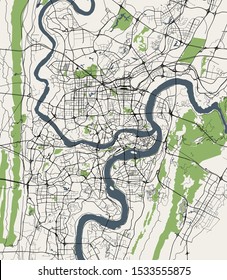 vector map of the city of Chongqing, China