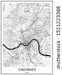 vector map of the city of Cincinnati,State Ohio, USA, , and is the government seat of Hamilton County.