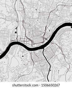 vector map of the city of Cincinnati,State Ohio, USA, , and is the government seat of Hamilton County.