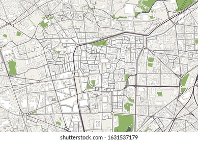 vector map of the city of Clermont-Ferrand, Puy-de-Dome, Auvergne-Rhone-Alpes , France
