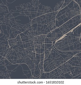 vector map of the city of Clermont-Ferrand, Puy-de-Dome, Auvergne-Rhone-Alpes , France