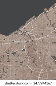 vector map of the city of Cleveland, Ohio, USA