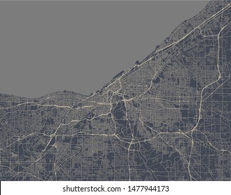 vector map of the city of Cleveland, Ohio, USA