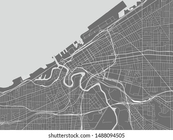 vector map of the city of Cleveland, Ohio, USA