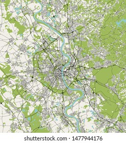 vector map of the city of Cologne, Koln, North Rhine-Westphalia, Germany