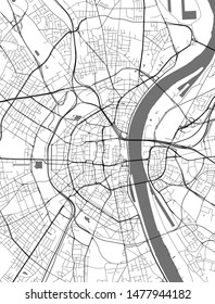 vector map of the city of Cologne, Koln, North Rhine-Westphalia, Germany