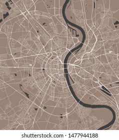 vector map of the city of Cologne, Koln, North Rhine-Westphalia, Germany