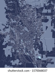 vector map of the city of Colorado Springs, Colorado, United States America