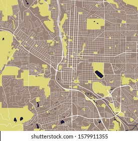 vector map of the city of Colorado Springs, Colorado, United States America